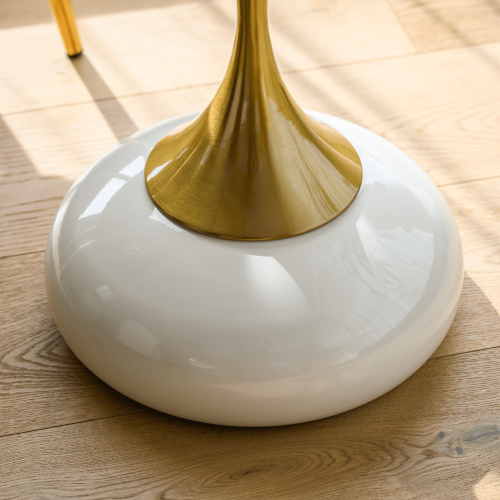 Príručný stolík, biela Ivory/zlatá, FEJ