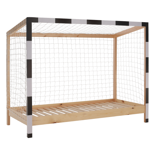 Montessori posteľ, prírodná/biela/čierna, 90x200, FUTAL