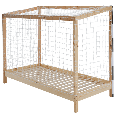 Montessori posteľ, prírodná/biela/čierna, 90x200, FUTAL