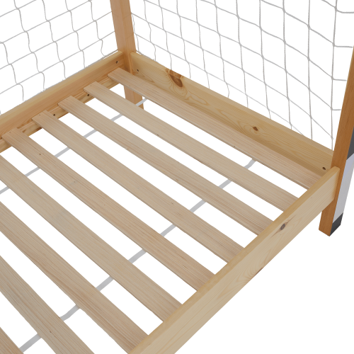 Montessori posteľ, prírodná/biela/čierna, 90x200, FUTAL