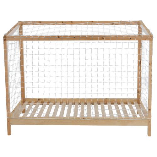 Montessori posteľ, prírodná/biela/čierna, 90x200, FUTAL