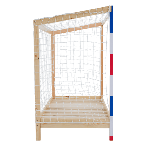 Montessori posteľ, prírodná/biela/modrá/červená, 90x200, FUTAL