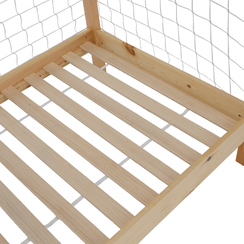 Montessori posteľ, prírodná/biela/modrá/červená, 90x200, FUTAL