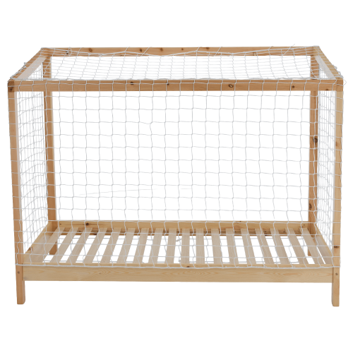 Montessori posteľ, prírodná/biela/modrá/červená, 90x200, FUTAL