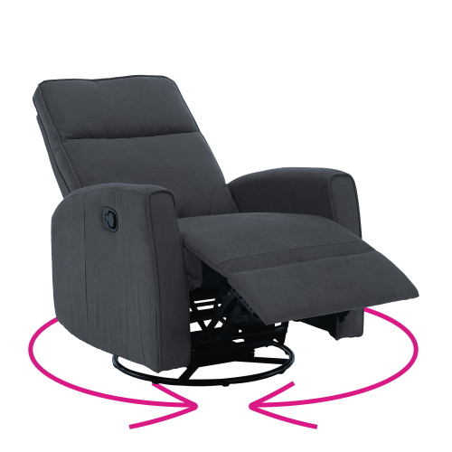 Relaxačné otočné kreslo, sivá, MEKENZI