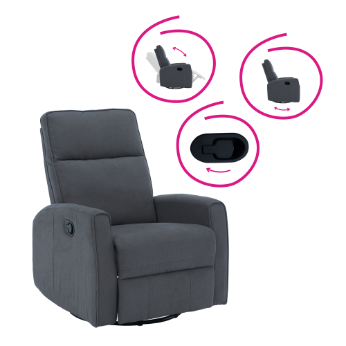 Relaxačné otočné kreslo, sivá, MEKENZI