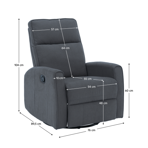 Relaxačné otočné kreslo, sivá, MEKENZI