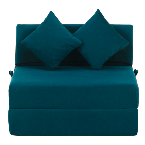 Skladací matrac/kreslo, 2v1, petrolejová, PELOS