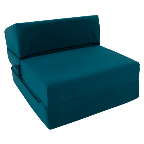 Skladací matrac/kreslo, 2v1, petrolejová, PELOS