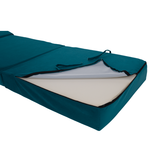 Skladací matrac/kreslo, 2v1, petrolejová, PELOS