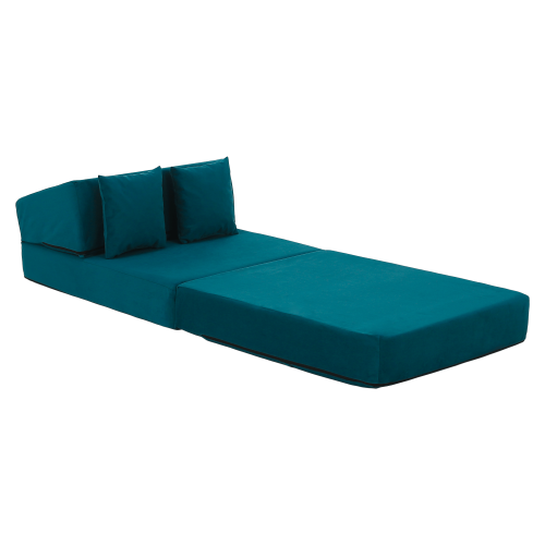 Skladací matrac/kreslo, 2v1, petrolejová, PELOS