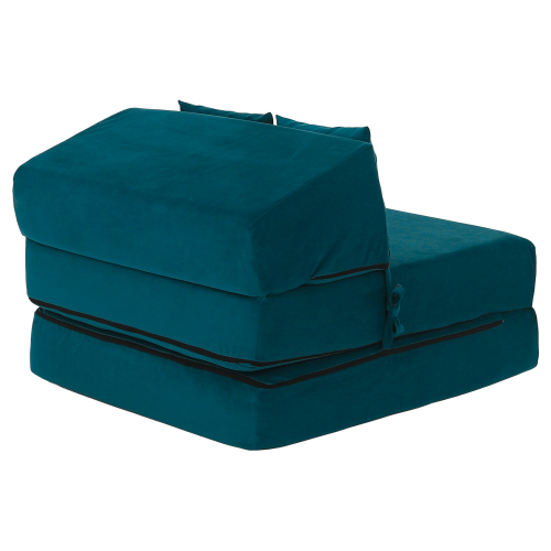 Skladací matrac/kreslo, 2v1, petrolejová, PELOS