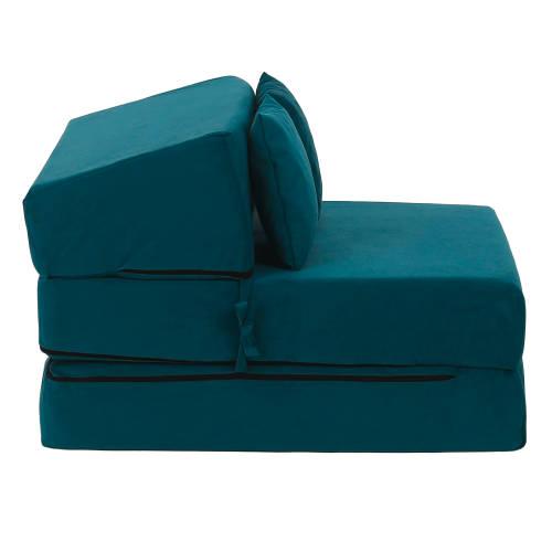 Skladací matrac/kreslo, 2v1, petrolejová, PELOS