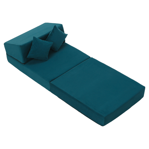 Skladací matrac/kreslo, 2v1, petrolejová, PELOS