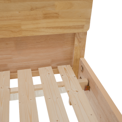 Manželská posteľ, 160x200, masívne drevo, prírodná, NOEMI