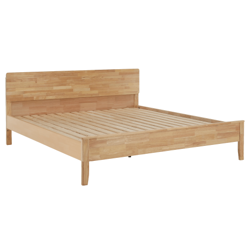Manželská posteľ, 180x200, masívne drevo, prírodná, NOEMI