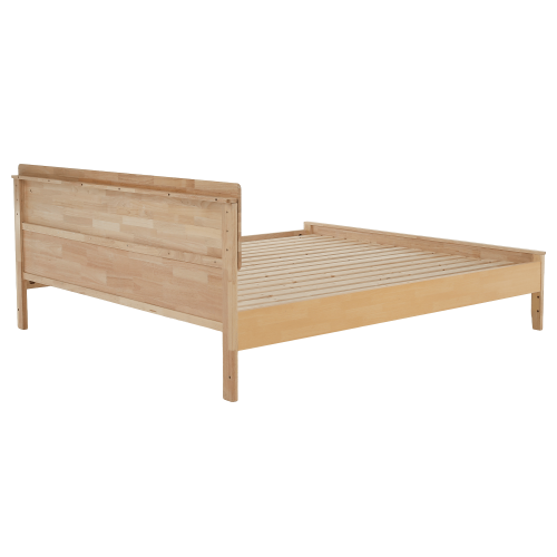 Manželská posteľ, 180x200, masívne drevo, prírodná, NOEMI