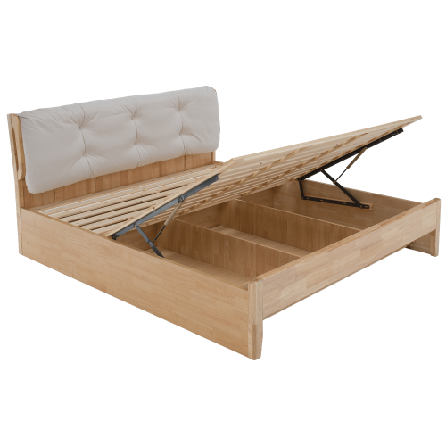 Manželská posteľ, 160x200, masívne drevo, prírodná, FLORENCIA