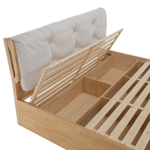 Manželská posteľ, 160x200, masívne drevo, prírodná, FLORENCIA