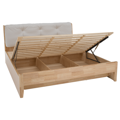 Manželská posteľ, 180x200, masívne drevo, prírodná, FLORENCIA