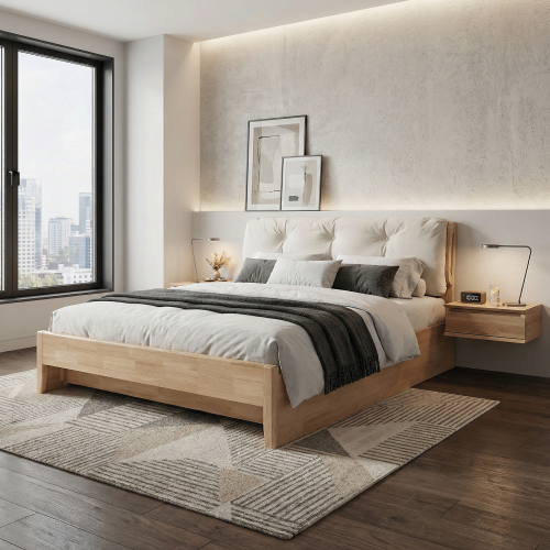 Manželská posteľ, 180x200, masívne drevo, prírodná, FLORENCIA