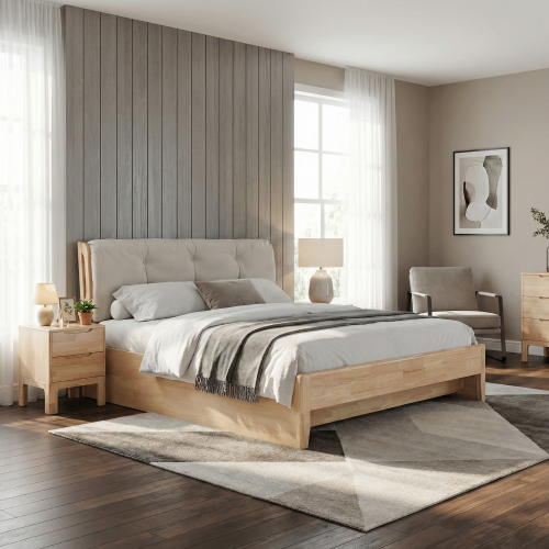 Manželská posteľ, 180x200, masívne drevo, prírodná, FLORENCIA