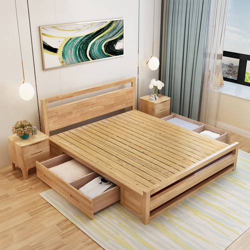 Manželská posteľ, 160x200, masívne drevo, prírodná, SHEILA