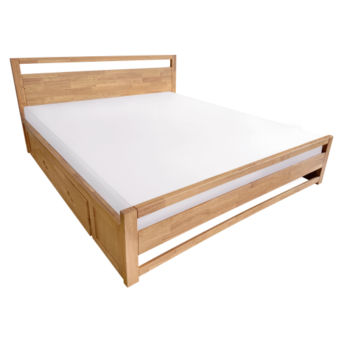 Manželská posteľ, 160x200, masívne drevo, prírodná, SHEILA