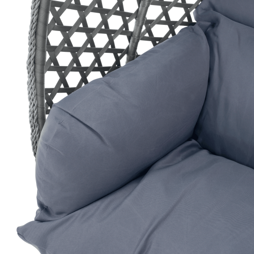 Závesné dvojkreslo, čierna/sivá/tmavosivá, DAKAN NEW