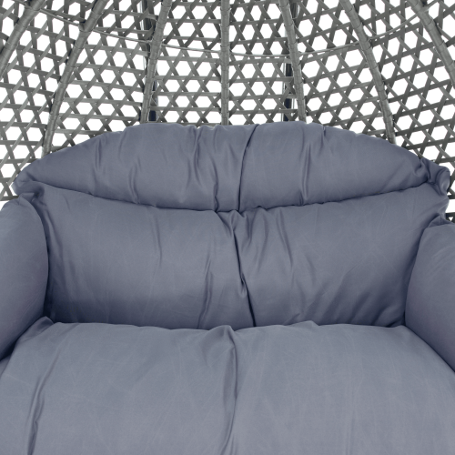 Závesné dvojkreslo, čierna/sivá/tmavosivá, DAKAN NEW