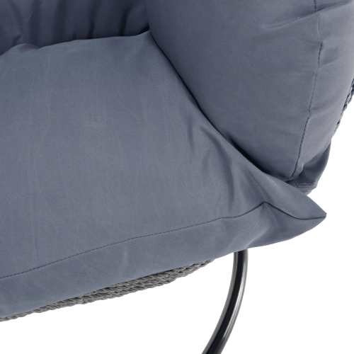 Závesné dvojkreslo, čierna/sivá/tmavosivá, DAKAN NEW