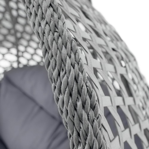 Závesné dvojkreslo, čierna/sivá/tmavosivá, DAKAN NEW