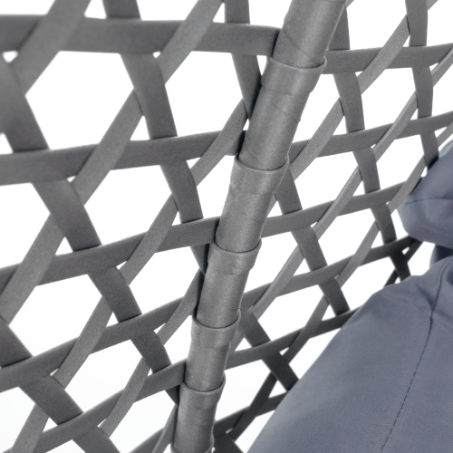 Závesné dvojkreslo, čierna/sivá/tmavosivá, DAKAN NEW