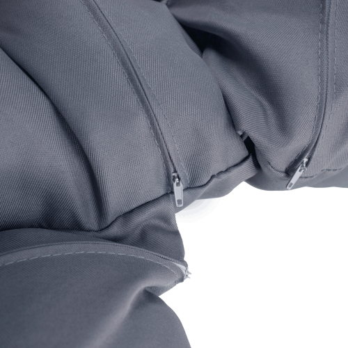 Závesné dvojkreslo, čierna/sivá/tmavosivá, DAKAN NEW