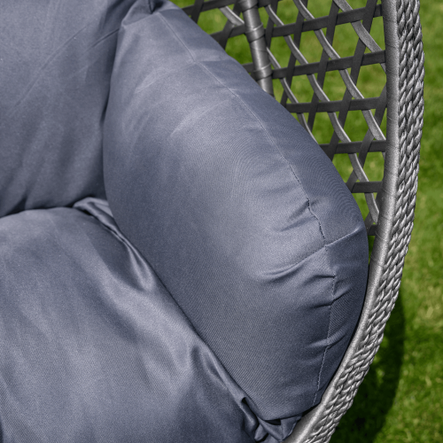 Závesné dvojkreslo, čierna/sivá/tmavosivá, DAKAN NEW