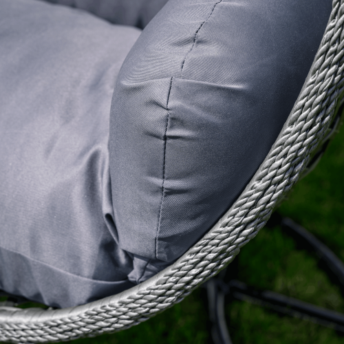 Závesné dvojkreslo, čierna/sivá/tmavosivá, DAKAN NEW