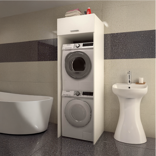 Skrinka nad práčku a sušičku, biela, JERGI