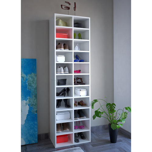 Vysoký regál/botník, biela, IGNO