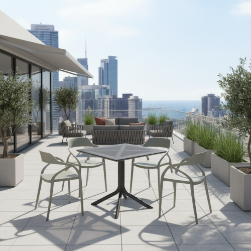 Záhradný stôl, čierna, DENTON NEW