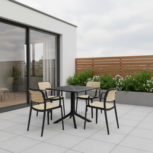 Záhradný stôl, čierna, DENTON NEW