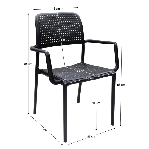 Stohovateľná stolička, čierna, DENTON NEW