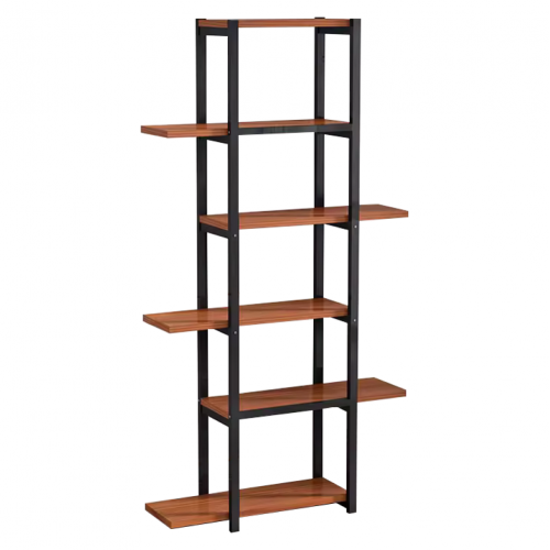 Regál, čierna/rustikálne drevo, LEMY