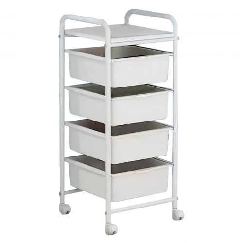 Pojazdný regál, biela, SUFIK