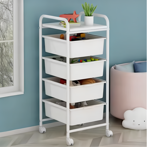 Pojazdný regál, biela, SUFIK