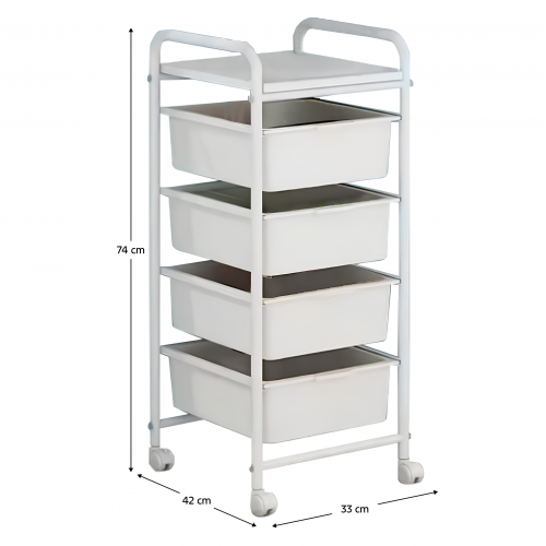 Pojazdný regál, biela, SUFIK