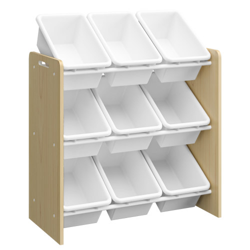Organizér/regál na hračky, prírodná/biela, BOIS