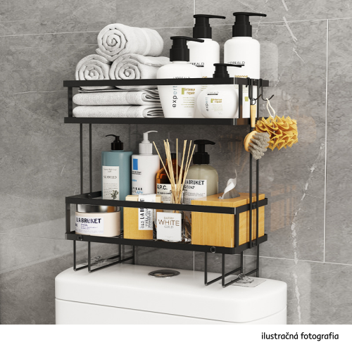 Organizér do kúpelne, čierna, SABRINA