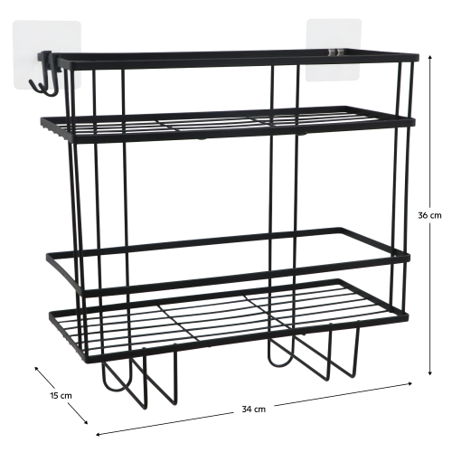 Organizér do kúpelne, čierna, SABRINA