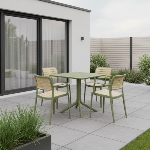 Stohovateľná stolička, zelená/béžová, KARDOS TYP 2