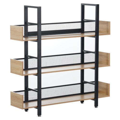 3-policový regál, dub/čierna, KILIS NEW TYP 1